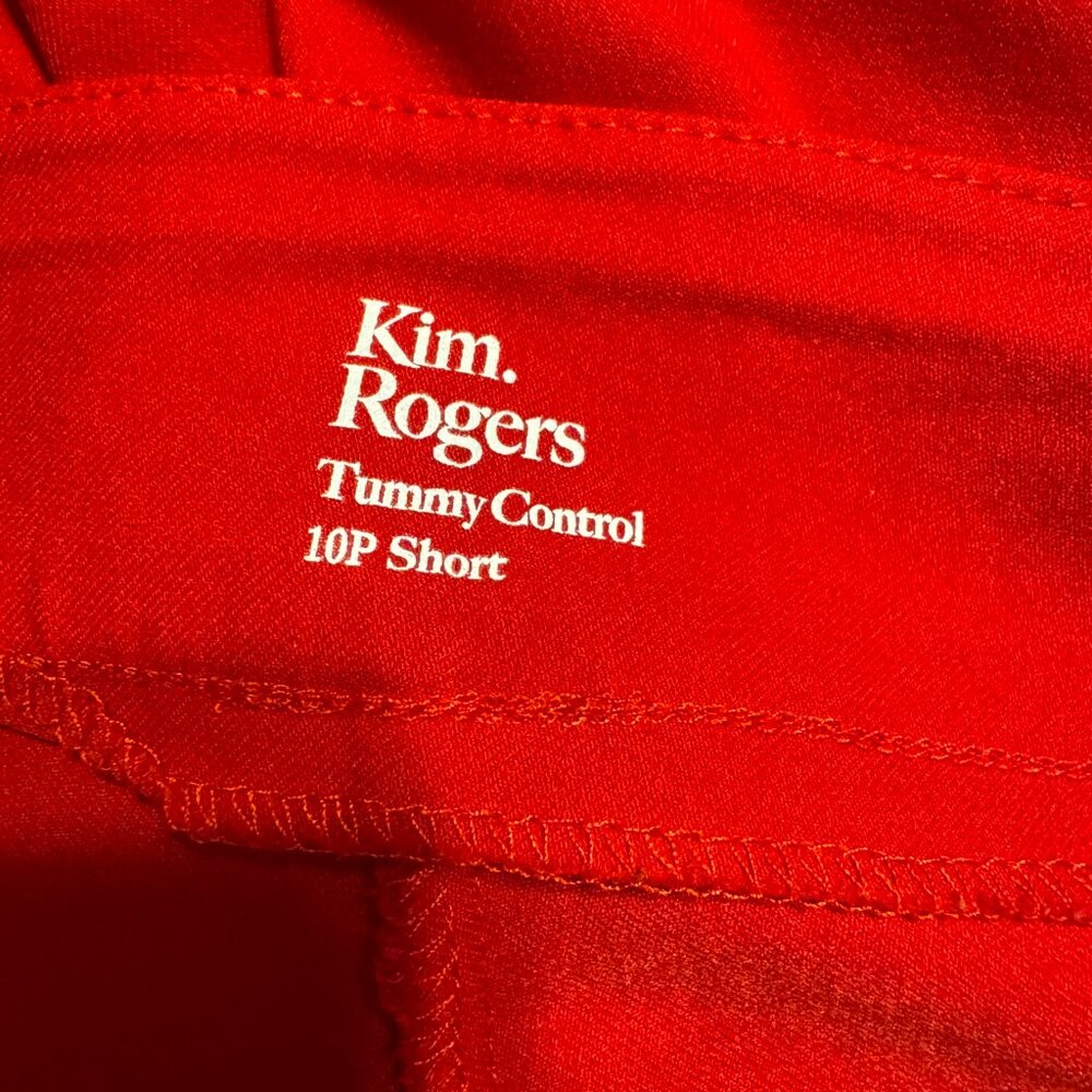 NWT KIM ROGERS PULL on STYLE TUMMY CONTROL RED PANTS 10 PETITE #C - Picture 6 of 7